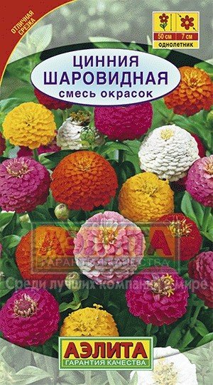 Семена. Цинния «Шаровидная», смесь, 0,5 г
