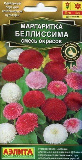 Семена. Маргаритка «Беллиссима», смесь, 7 шт