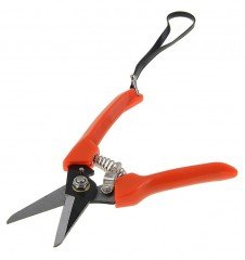 Секатор 7" 17 см, рукоять оранжевая пластик