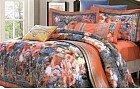 Комплект постельного белья (семейный, сатин с вышивкой, 2 наволочки 70х70, 2 наволочки 50х70)