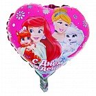 Шар фольгированный «С днем рождения! Принцессы», сердце 45 см