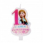 Свеча в торт «С днем рождения!», цифра 1, Холодное сердце