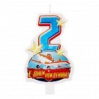 Свеча в торт «С днем рождения!», цифра 2, Самолеты