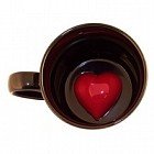 Кружка с сердцем на дне, в ассортименте