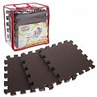 Детский коврик-пазл (мягкий), 9 элементов, цвет коричневый