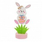 Визитница - прищепка «Зайчонок пасхальный на травке»