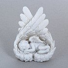Сувенир «Белоснежный ангел-малыш, спящий в крыльях»