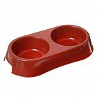 Миска двойная, 0,4 л, коричневая