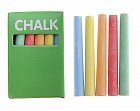 Мел школьный цветной, набор 5 цветов, круглый