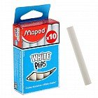 Набор мелков школьных белых «White'Peps», набор 10 штук, круглые, специальная формула «без грязи»