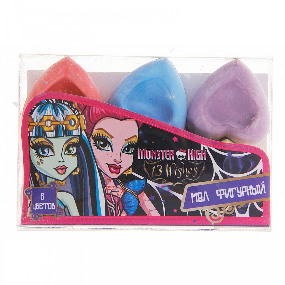 Мел фигурный «Monster High», набор 6 цветов | Monster High