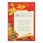 Грамота «Наказ Первокласснику!», красный фон, фольга