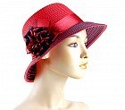 Шляпа пляжная «Маркиза» с цветком, цвет красный