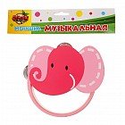 Игрушка музыкальная бубен «Розовый слон»