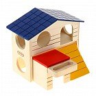 Домик для грызунов с лесенкой и кормушкой, дерево, 17 х 9 х 16 см