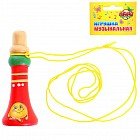 Игрушка музыкальная дудочка на веревочке «Колобок», 9 см