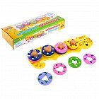 Пирамидка логическая «Кот» с цветными фигурами