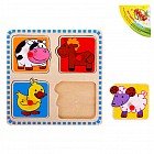 Рамка-вкладыш в рамке с цветными квадратами «Ферма», 4 элемента