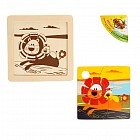 Пазл в деревянной рамке «Львы в Африке», 4 элемента