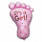 Шар фольга «Стопа девочки», 30" (розовая)