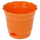 Горшок для цветов с поддоном «Aquarelle», d-14 см, цвет светло-оранжевый