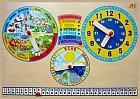 Деревянный планшет «Календарь природы и часы»