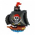 Шар фольга «Корабль пиратский», 12" (чёрный)