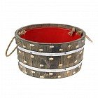 Шайка с пластиковой вставкой (10 л), крашеная резная, цвет мокка