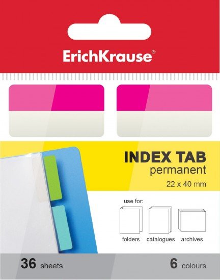 Архивные закладки с клеевым краем, 6×22×40 мм