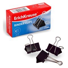 Зажим для бумаг «ErichKrause», 25 мм, 12 штук