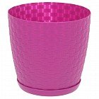 Горшок для цветов с поддоном «Ротанг» (2 л), цвет сиреневый