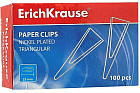 Скрепки никелированные «ErichKrause», 100 штук, 25 мм, треугольные