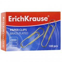 Скрепки омедненные  «ErichKrause», 100 штук