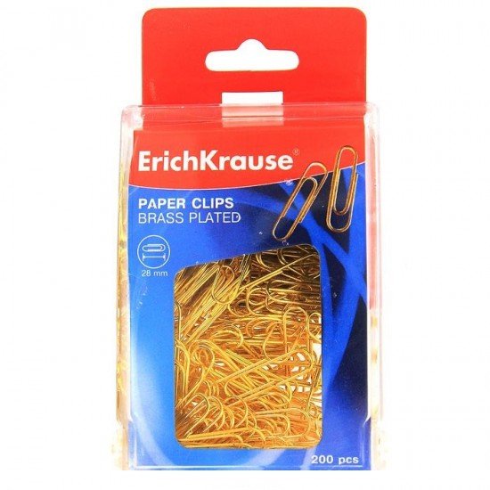 Скрепки омедненные  «ErichKrause», 200 штук