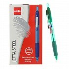 Ручка шариковая автоматическая «Cello. JETTA STEEL», 0,7мм зеленый корпус