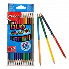 Карандаши двухцветные «Color Peps», 24цвета (12шт), трехгранные