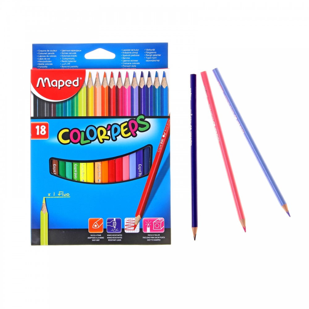 Карандаши «Color Peps», 18 цветов, трехгранные | Maped