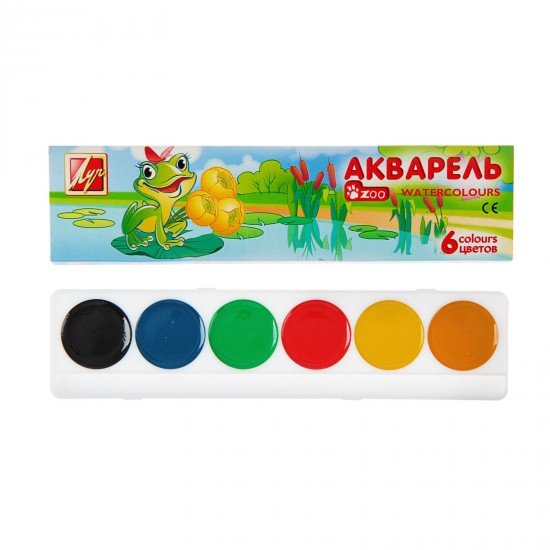 Акварель медовая «ZOO», 6 цветов