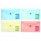 Папка-конверт на кнопке C6 Envelope «Диагональ» прозрачная, цвет в ассортименте