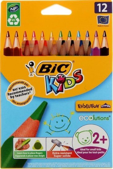 Карандаши трехгранные пластиковые «Kids Evolution ECOlutions», 12 цветов