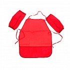 Фартук с нарукавниками для труда, красные