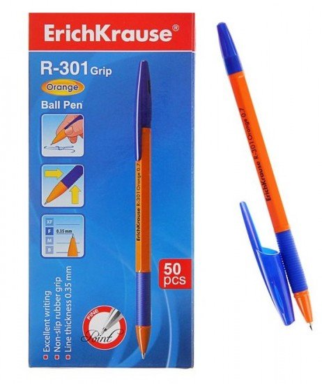 Ручка шариковая «R-301 GRIP ORANGE», стержень синий