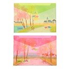 Папка-конверт на кнопке А4 «Аллеи», 180мкр, в ассортименте