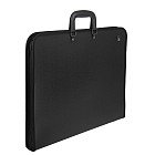 Портфель для художественных работ А3, 2 отделения, с ручкой на молнии с лямкой, черный