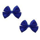 Бантик синий двойной на латексной резинке, 6,2х4,8 см, набор 2 штуки