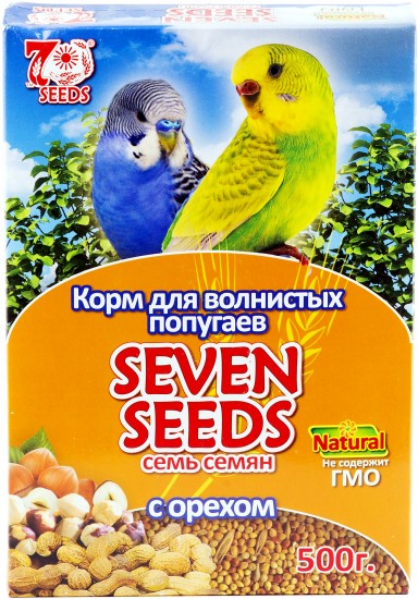 Корм для волнистых попугаев «Seven Seeds» с орехами, 500 гр