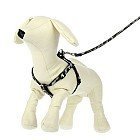 Комплект «Милитари», ширина 1 см, поводок 120 см, шлейка 26-41 см, серо-черный