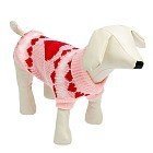 Свитер, размер 14, розовый с сердечками