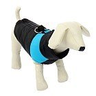 Куртка на синтепоне с креплениями для поводка, размер XL, черная с голубым