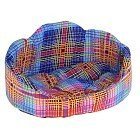 Лежанка овальная с фигурной спинкой, 38х25х18 см, цвет в ассортименте